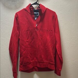 Tommy Hilfiger Men's Zip-Up Red Sweater